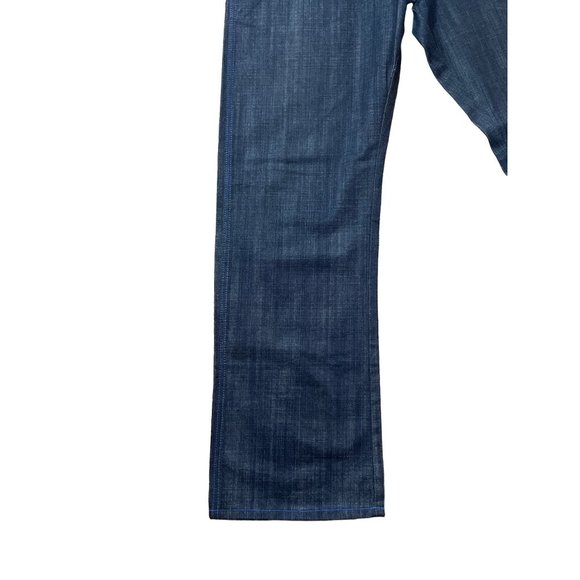 NWOT Rich Kids Dark Wash Blue Topstitching 38x32 Denim Jeans Hip Hop Wide Leg - Picture 7 of 11